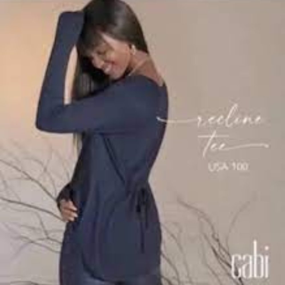 Cabi Recline tee shirt, dark sapphire, back tie, style 4192, Medium